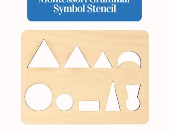 Wooden Montessori Grammar Stencil • Canadian Wood • Duty & Tariff Free