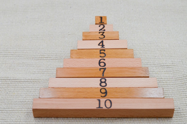 Montessori Number Puzzle 1-10 - Wooden Math Learning Tool For Preschool Kids