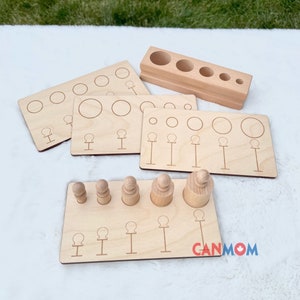 Montessori Knobbed Zylinderblock Aufgabenkarten | Montessori sensorisches Lernspielzeug