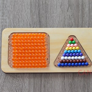 Montessori tens and units bead set with tray