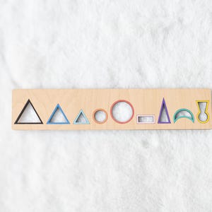Color-Coded Wooden Montessori Grammar Stencil • 9 Parts of Speech Learning Tool • 9″ × 2″ • Canadian Wood • Duty & Tariff Free image 4
