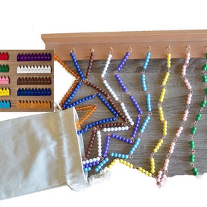 Montessori Multiplikationsspielzeug mit Holzanhänger / Einmaleins Perlenkette / Mathe-Lernmaterial / Alphabetisierung / Überspringen des Zählens