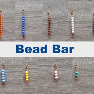 Montessori color bead bar / learning number / addition / subtraction / multiplication /  skip counting practice / Math Materials