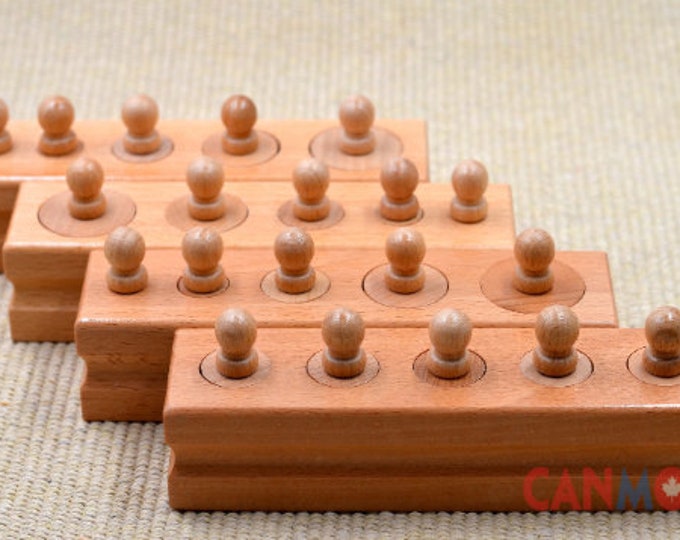 Blocs-cylindres à boutonnage Montessori. Puzzle éducatif en bois pour enfants d'âge préscolaire et jouet sensoriel, cadeau idéal pour les enfants