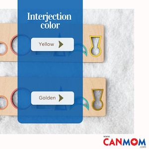 Color-Coded Wooden Montessori Grammar Stencil • 9 Parts of Speech Learning Tool • 9″ × 2″ • Canadian Wood • Duty & Tariff Free image 3