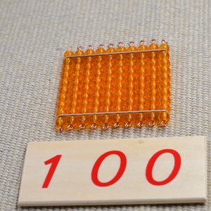 Montessori golden beads / hundred squares / Montessori Math / Montessori material / place value