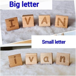 Two sided Personalized wooden name learning blocks / Preschooler learning puzzle / all natural wooden blocks