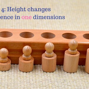 Montessori Knobbed Cylinder blocks / Preschool learning puzzle / Montessori sensorial toy / educational wooden puzzle / gift for children image 5