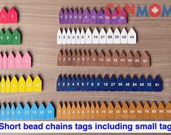 Montessori bead chain wooden tag arrows / Math educational learning material / times table / homeschooler / kids gift