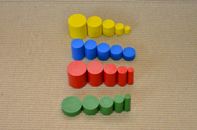 Montessori wooden educational puzzle / knobless cylinders set / kids gift / summer learning toy / kids busy bag image 7