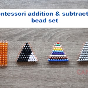 Jeu d'addition et de soustraction Montessori / jeu de serpent / Mathématiques pour la maternelle / Mathématiques pour l'école à la maison / Cadeau éducatif pour enfants / Sac occupé