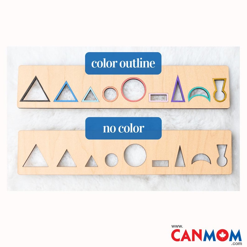 Color-Coded Wooden Montessori Grammar Stencil • 9 Parts of Speech Learning Tool • 9″ × 2″ • Canadian Wood • Duty & Tariff Free image 2