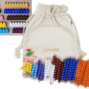 Montessori short bead chains with wooden tag / Math educational learning material / times table / homeschooler / kids gift