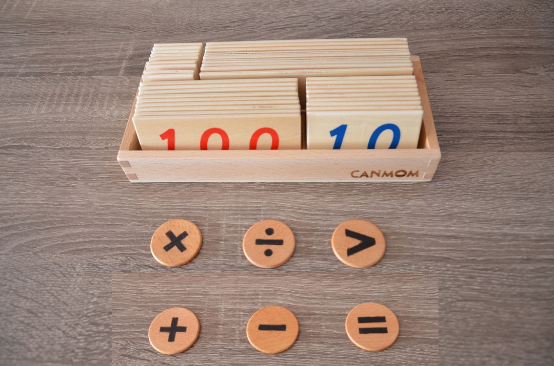 Natural Wood Math Symbols: Montessori Math Toy - Etsy