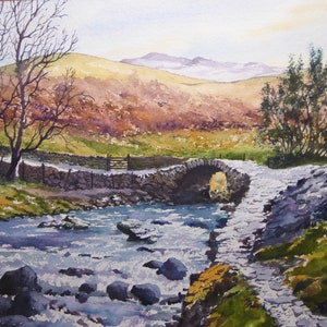 High Sweden Bridge, Lake District.  An original Watercolour Painting.
