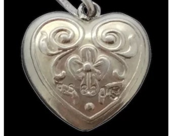 Art Nouveau 835 Silver Heart Pendant Hallmarked