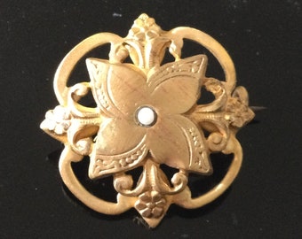 Art Nouveau French Gold Filled Brooch Pin