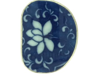 Ming Dynasty Porcelain Shard Sterling Silver Pendant