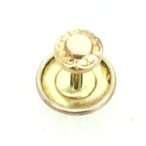 French Dépose Kinetic Rolled Gold Tux Stud Button Aesthetically Patterned