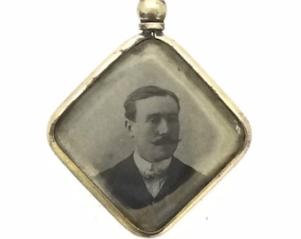 Antique Victorian Portrait Miniature Locket Pendant