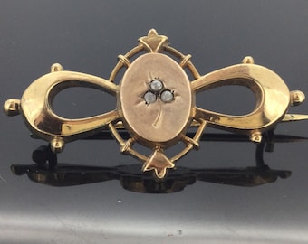 Broche antiguo estilo Art Nouveau francés chapado en oro