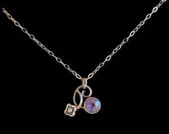 Edwardiaanse 9 kt amethist hanger ketting