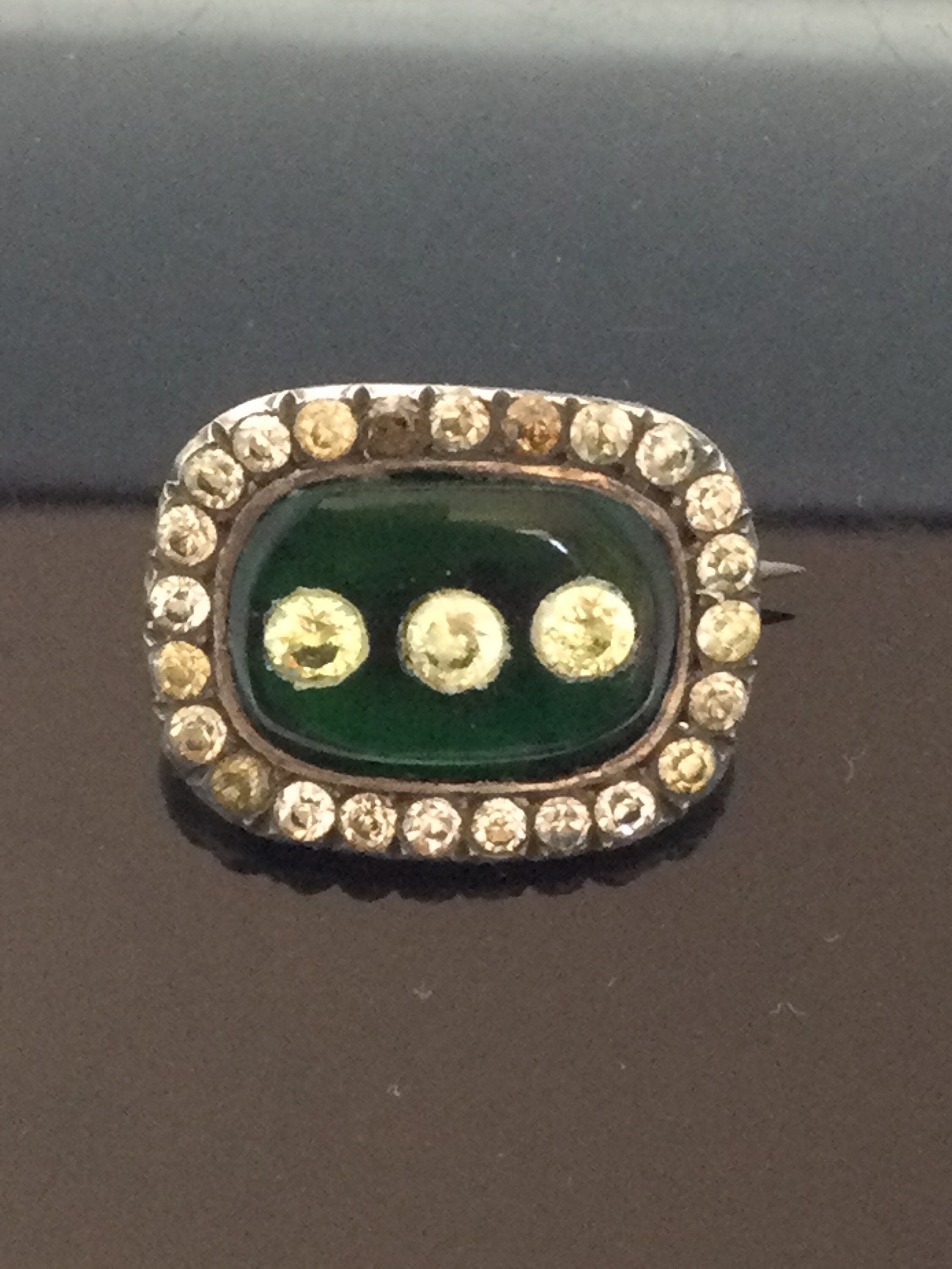 ジョージアン スモール ブローチ シルバー 800 ペースト ストーン