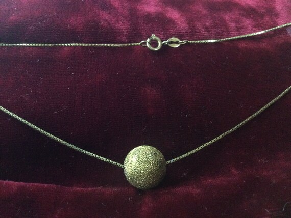Collana Vintage In Argento Sterling 925 Dorato Con Catena A Serpente A Forma Di Sfera Testurizzata E Marchio Di Fabbrica - Italia - Foto 6