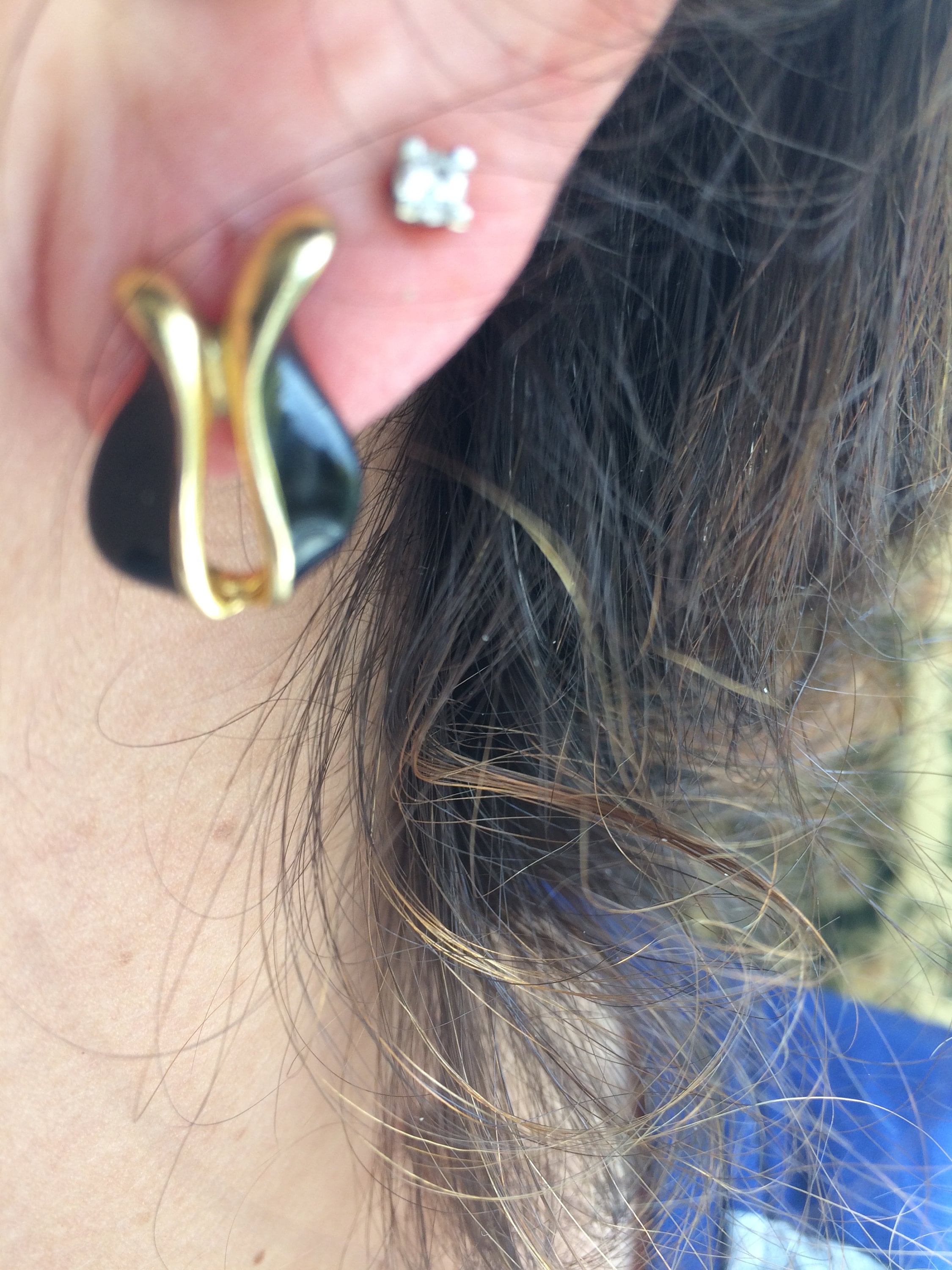 Paire De Clips D'oreilles émaillés Vintage – Jolie Finition – Occasion