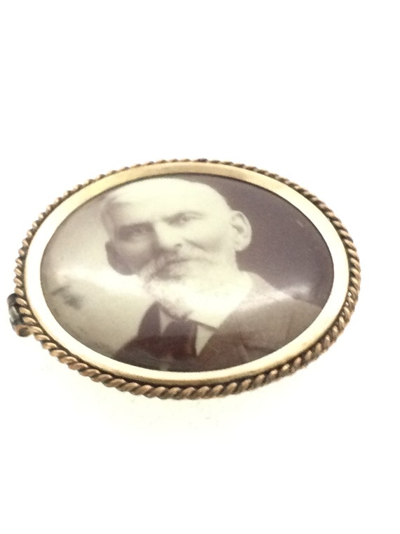 Antique Miniature Photograph Brooch Pin - image 4