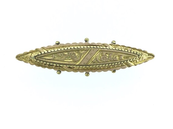 Victorian Aesthetic Gold Front Brooch Pin Victori… - image 3