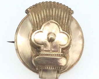 Antique Art Nouveau Rose Gold Cased French Brooch Pin