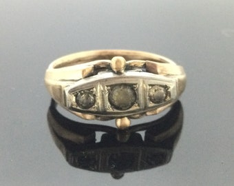 Antique French Paste Ring Rolled Gold