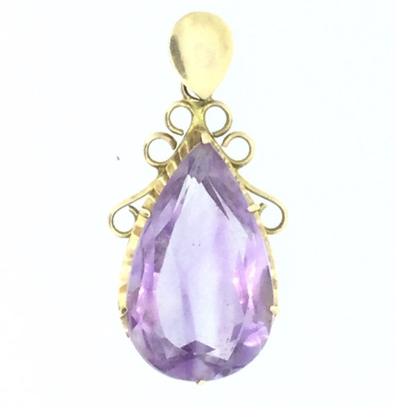 Antique Victorian Amethyst Gold 18CT 750 Pendant - image 3