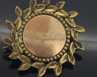 Antique Victorian Sunshine Rolled Gold Brooch Pin