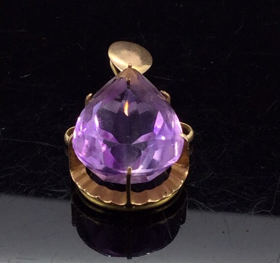 Antique Victorian Amethyst Gold 18CT 750 Pendant - image 5