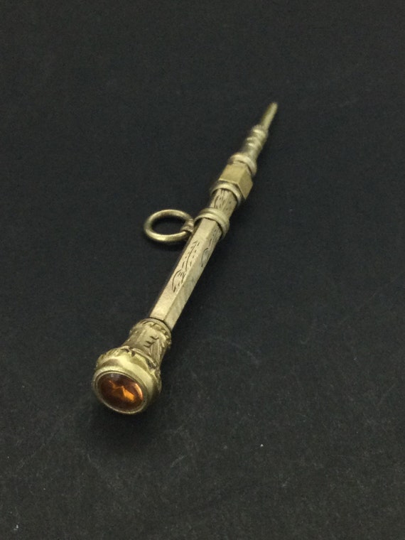 Gold Cased Chatelaine Fob Pendant Propelled Pencil