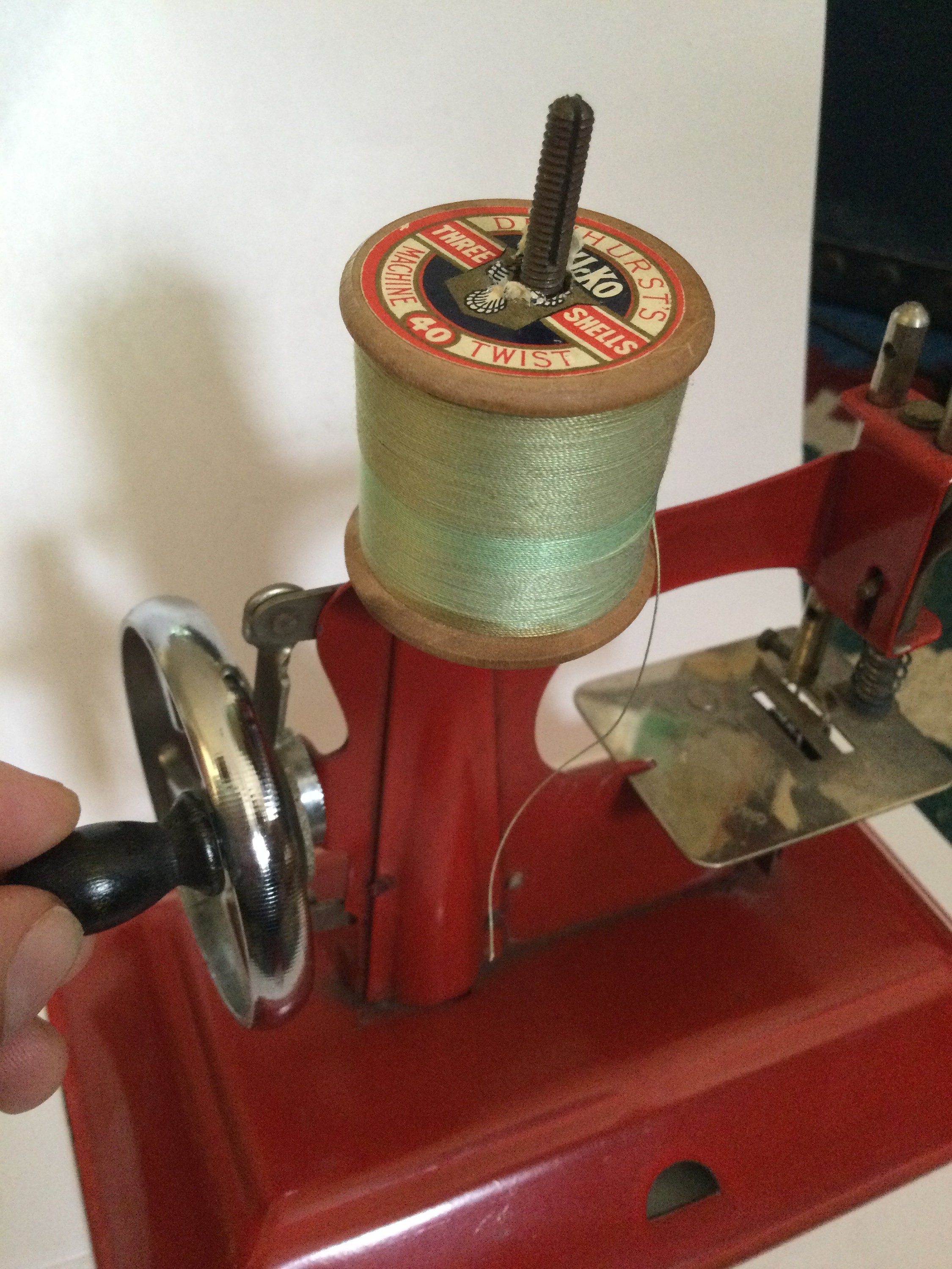 1950s Red Little Betty Toy Sewing Machine in Working