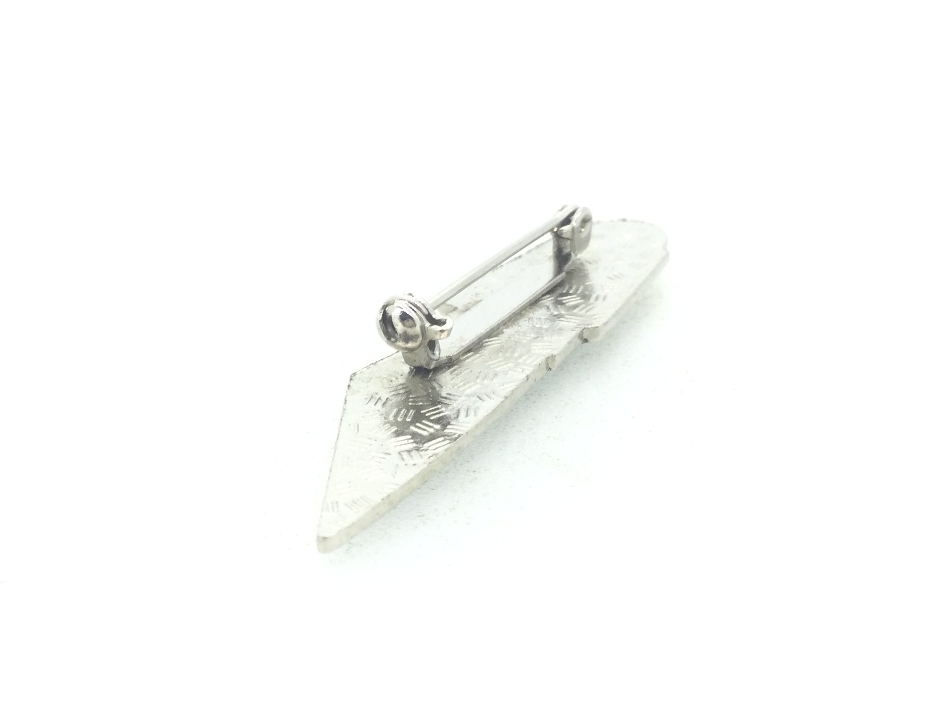 Broche Art Déco En émail Noir Et Blanc - Forme Géométrique Vintage - Occasion