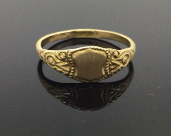 Art Nouveau Signet Ring Rolled Gold Aesthetically Patterned