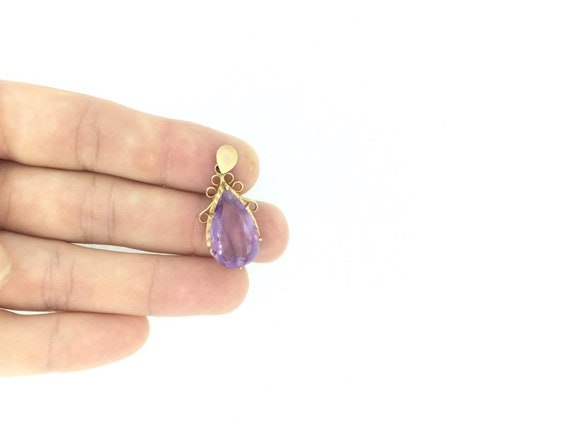 Antique Victorian Amethyst Gold 18CT 750 Pendant - image 9