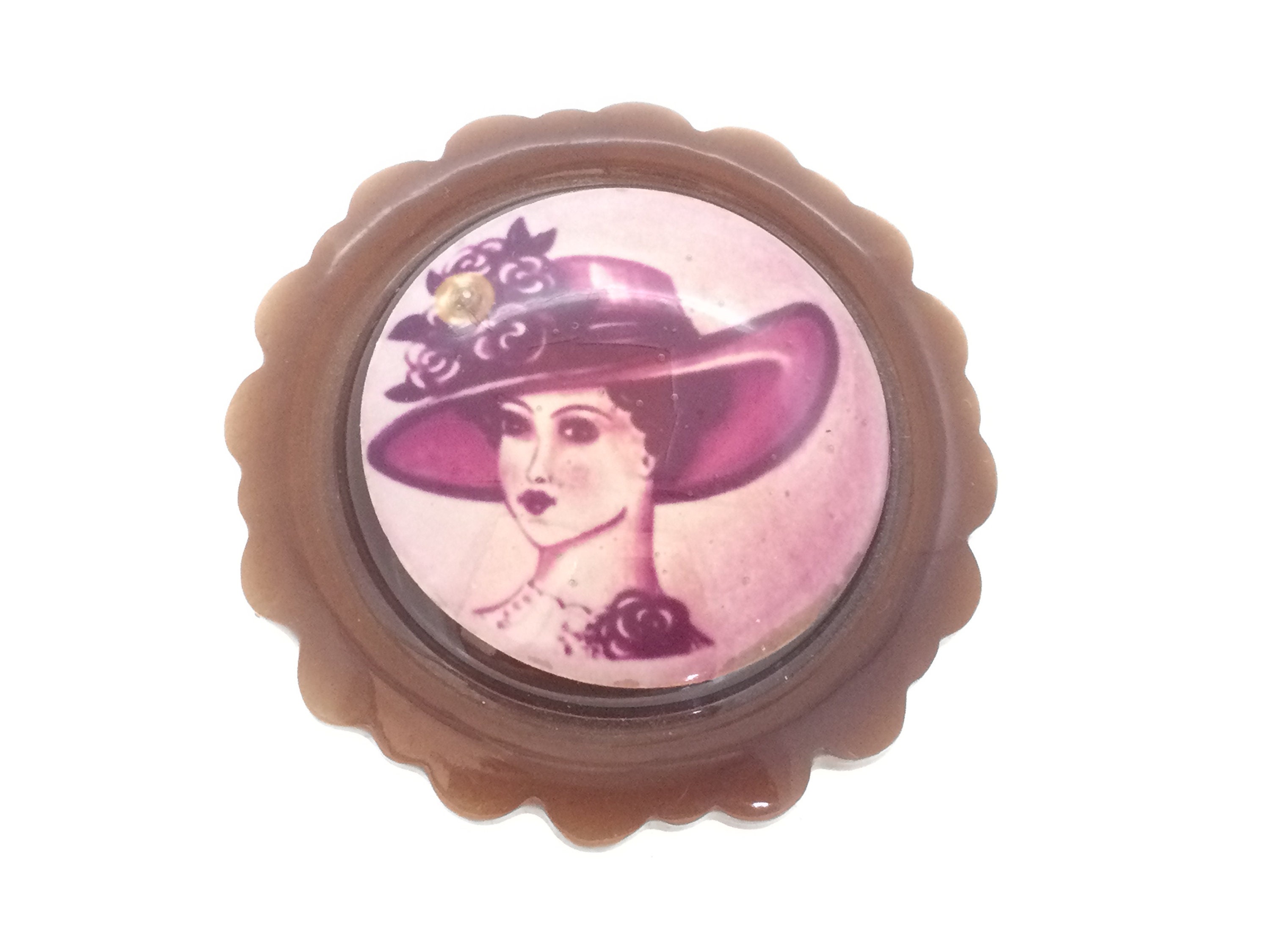 【送料込】 Brooch Plastic Early Large Etsy - C.1970 その他