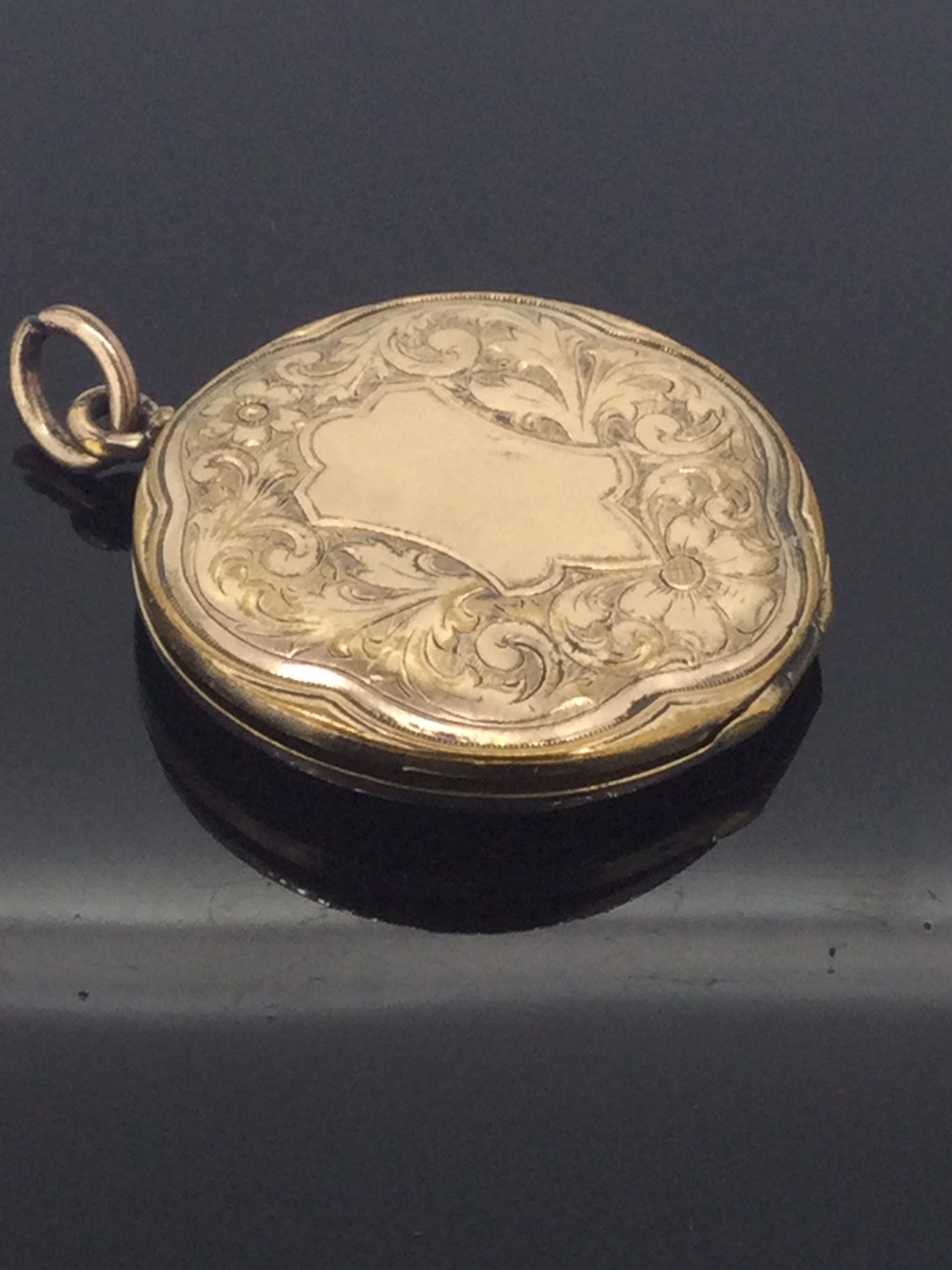 Pendentif Victorien Or Rose 18k Avec Fleur Et Pierres Sur Paillon - Circa 1890 - Occasion