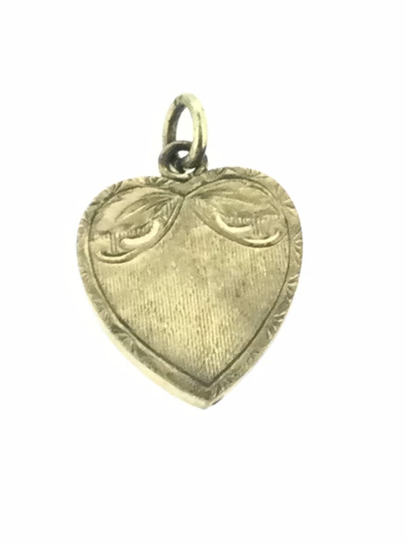 Antique Edwardian Patterned Paste Heart Pendant D… - image 7