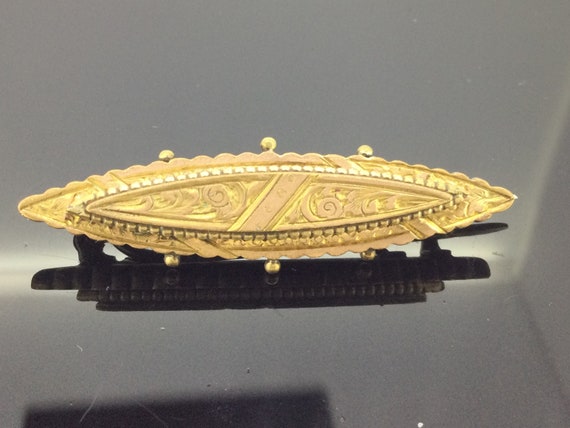 Victorian Aesthetic Gold Front Brooch Pin Victori… - image 1