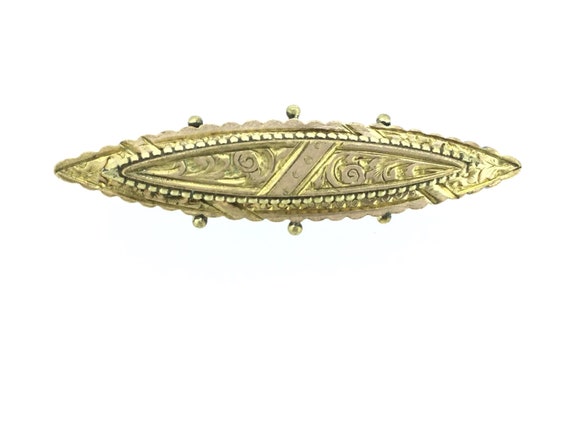 Victorian Aesthetic Gold Front Brooch Pin Victori… - image 2