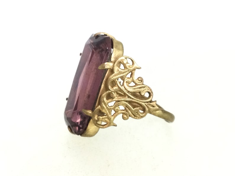 Art Deco Style Paste Adjustable Ring