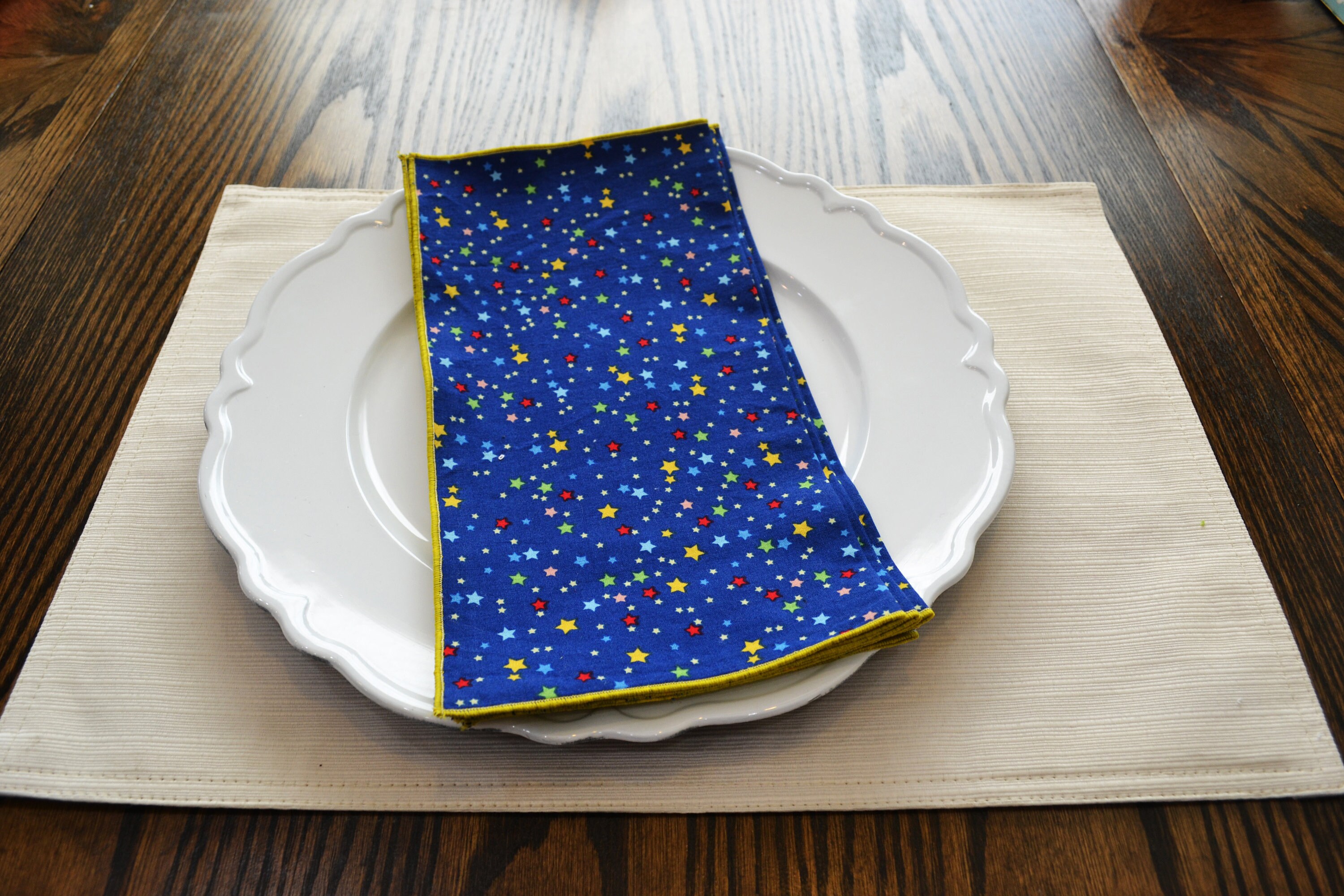 Blue Stars Cloth Napkins Reusable Cloth Napkins Set of 6 Etsy Australia