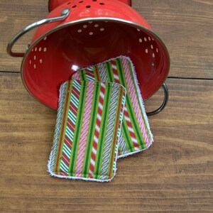 Christmas Stripe Reusable Sponges, Reusable Kitchen Sponge, Washable Kitchen Sponge, Zero Waste Sponge, Kitchen Sponge,  Eco-Friendly Sponge
