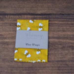 Beeswax Wraps, Beeswax Food Wraps, Reusable Beeswax Wraps, Honey Bee Print Beeswax Wraps, Multiple sizes to choose from.